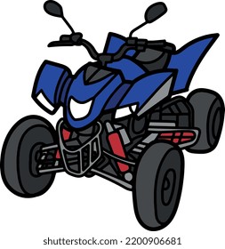 Atv bike new vector and illustration vehicle teansport bike four wheel bike icon drawing 3d
