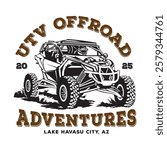 ATV Buggy car adventure vector illustration, perfect for t shirt design and Buggy Rental logo	