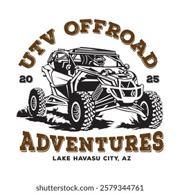 ATV Buggy car adventure vector illustration, perfect for t shirt design and Buggy Rental logo	