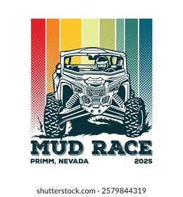 ATV Buggy car adventure vector illustration, perfect for t shirt design and Buggy Rental logo	