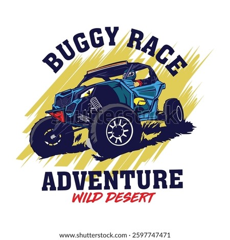ATV Buggy car adventure vector illustration, perfect for t shirt design and Buggy Rental logo