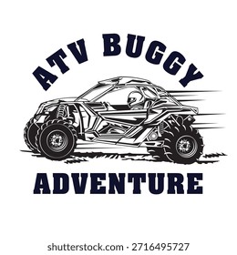 ATV buggy off-road adventure vector illustration, perfect for t shirt design