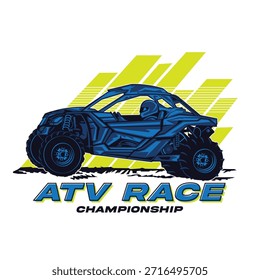 ATV buggy off-road racing vector illustration, perfect for t shirt design
