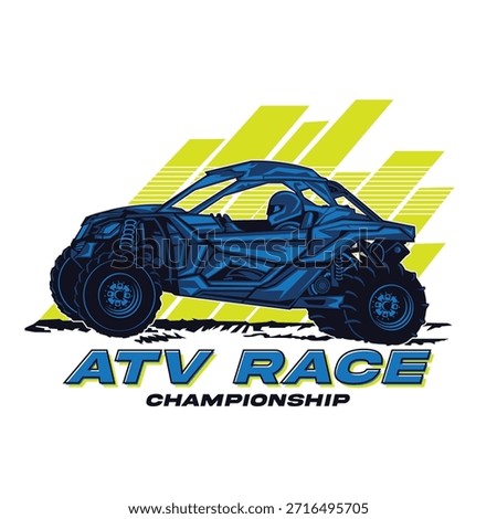 ATV buggy off-road racing vector illustration, perfect for t shirt design