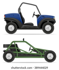 atv car buggy off roads vector illustration isolated on white background