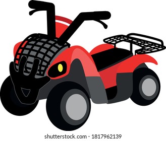 ATV Cartoon Red Car Motorcycle 
Vehicle