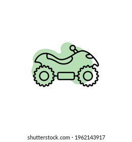 Atv with color shadow vector icon in adventure set