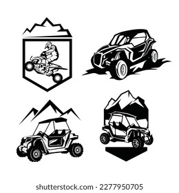 Clipart de diseño del logotipo deportivo ATV Extreme Offroad Adventure Sport.