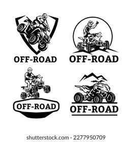 Clipart de diseño del logotipo deportivo ATV Extreme Offroad Adventure Sport.