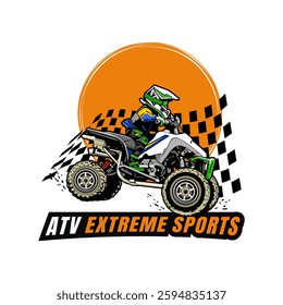 ATV extreme sport logo illustration design vector art