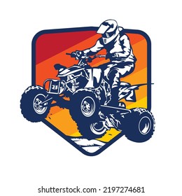 ATV Extreme sport racing vector illustration, good for t shirt design and championship event logo