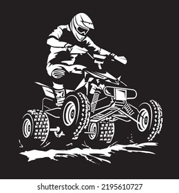 ATV extreme sport vector illustration, perfect for tshirt design and championship event logo design