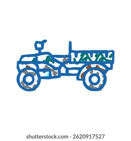 atv farm transport doodle icon sketch vector. atv farm transport sign. isolated symbol illustration