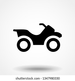 ATV front view isolated vector icon off-road motorcycles sign on white background.