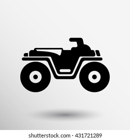 ATV front view isolated vector icon off-road motorcycles sign on white background.