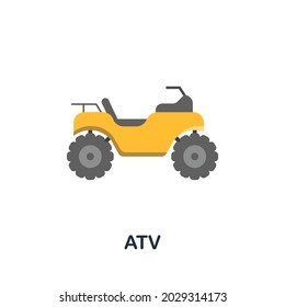 Atv icon. Flat sign element from extreme sport collection. Creative Atv icon for web design, templates, infographics and more