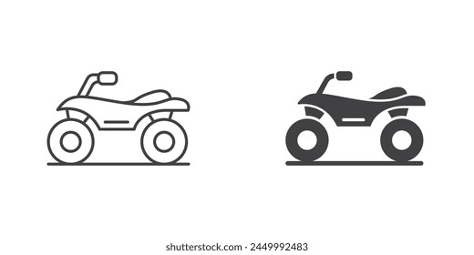 Atv icon in flat style. Quad bike vector illustration on isolated background. Transport sign business concept.