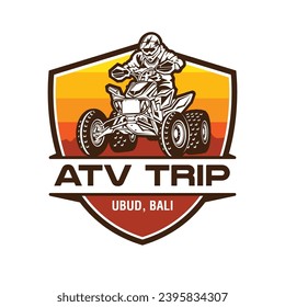 Logotipo ATV Buggy Racing ilustración vectorial del deporte, perfecta para camisetas, logotipo del club de equipo, mercancía y logotipo del concurso Buggy Race