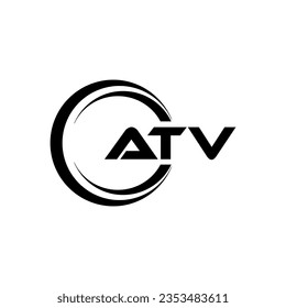 ATV Logo Design, Inspiration für eine einzigartige Identität. Modernes Eleganz und kreatives Design. Markieren Sie Ihren Erfolg mit dem Markieren dieses Logos.