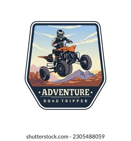 ATV logo vector. ATV Jump Illustration Logo Inspiration Vector