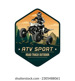 Vector de logotipo ATV. Vector de inspiración con el logotipo de la ilustración de salto ATV