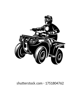 ATV logo vector, Quad bike competition logo vector illustration, Silhouette design