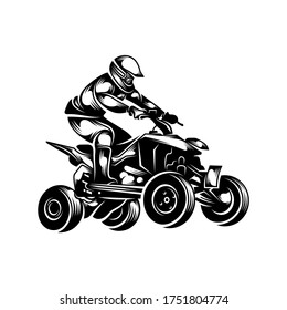 ATV logo vector, Quad bike competition logo vector illustration, Silhouette design