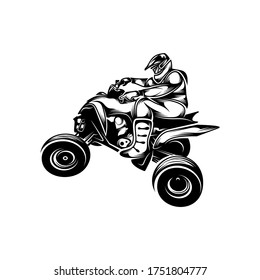 ATV logo vector, Quad bike competition logo vector illustration, Silhouette design