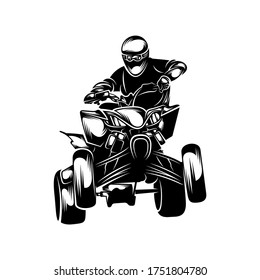 ATV logo vector, Quad bike competition logo vector illustration, Silhouette design