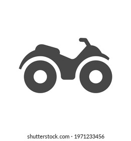 Atv or motorbike black vector icon. Quad all terrain vehicle symbol.