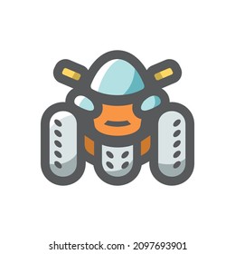 ATV motorcycle on four wheels Vector icon Cartoon illustration.