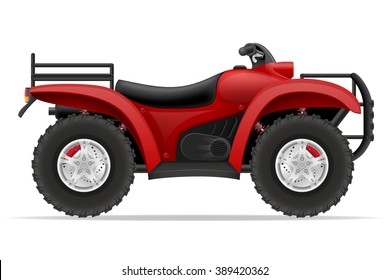 atv motorcycle on four wheels off roads vector illustration isolated on white background