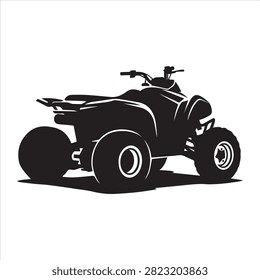 ATV Quad Bike Silhouette - Vector Illustration.