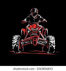 atv, quad bike stylized silhouette vector symbol, design element for logo or emblem