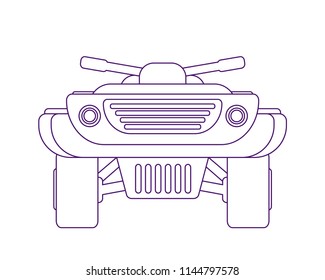 ATV quad extreme bike line art vector illustration. Coloring book pages for adults and kids.