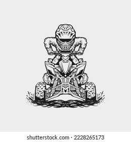atv race line art vector illustration
