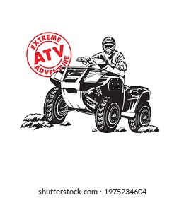 ATV Racing extreme adventure, perfect for tshirt design and racing event logo 