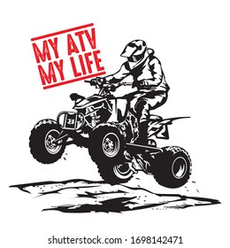 ATV Racing extreme sport, good for tshirt design and racing event logo 