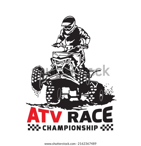 ATV Racing extreme sport vector\
illustration, perfect for tshirt design and racing event logo\
