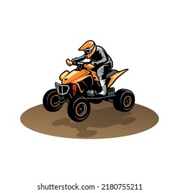 atv racing illustration logo vector