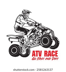 ATV Racing sport vector illustration, perfect for t shirt design and competition event logo