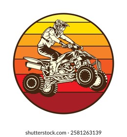 ATV Racing sport vector illustration, perfect for t shirt design and competition event logo