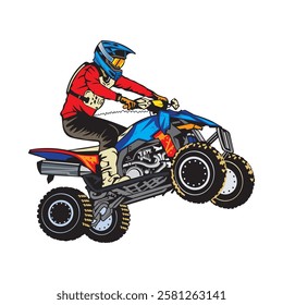 ATV Racing sport vector illustration, perfect for t shirt design and competition event logo