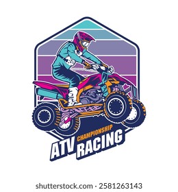 ATV Racing sport vector illustration, perfect for t shirt design and competition event logo