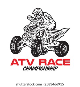 ATV Racing sport vector illustration, perfect for t shirt design and competition event logo