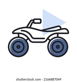 ATV rider, Quad bike vector isolated icon. Graph symbol for travel and tourism web site and apps design, logo, app, UI