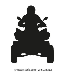 ATV rider. Vector silhouette