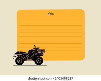 ATV side view. Note template. Vector illustration.