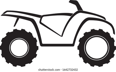 ATV simple icon, ATV silhouette