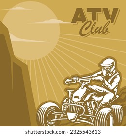 ATV sport club illustration vector graphic premium, good for banner, poster, wallpaper